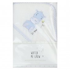 WF1655: Baby Blue Hippo  Hooded Towel/Robe